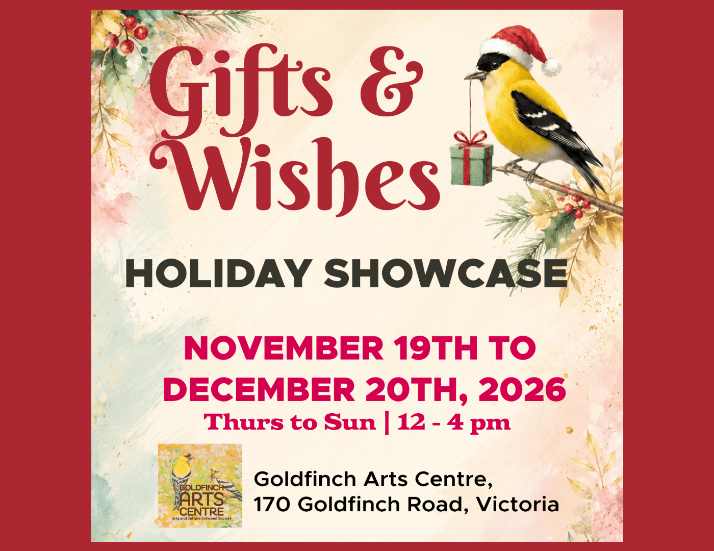 Gifts & Wishes Holiday Showcase at Colwood's Goldfinch Arts Centre at Goldfinch Arts Centre