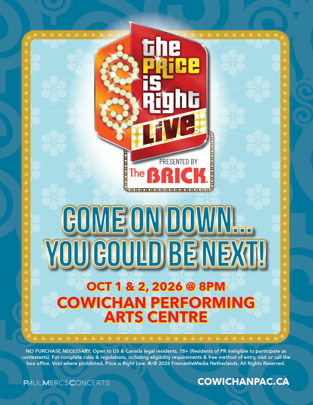 THE PRICE IS RIGHT LIVE – ON STAGE at Cowichan Performing Arts Centre