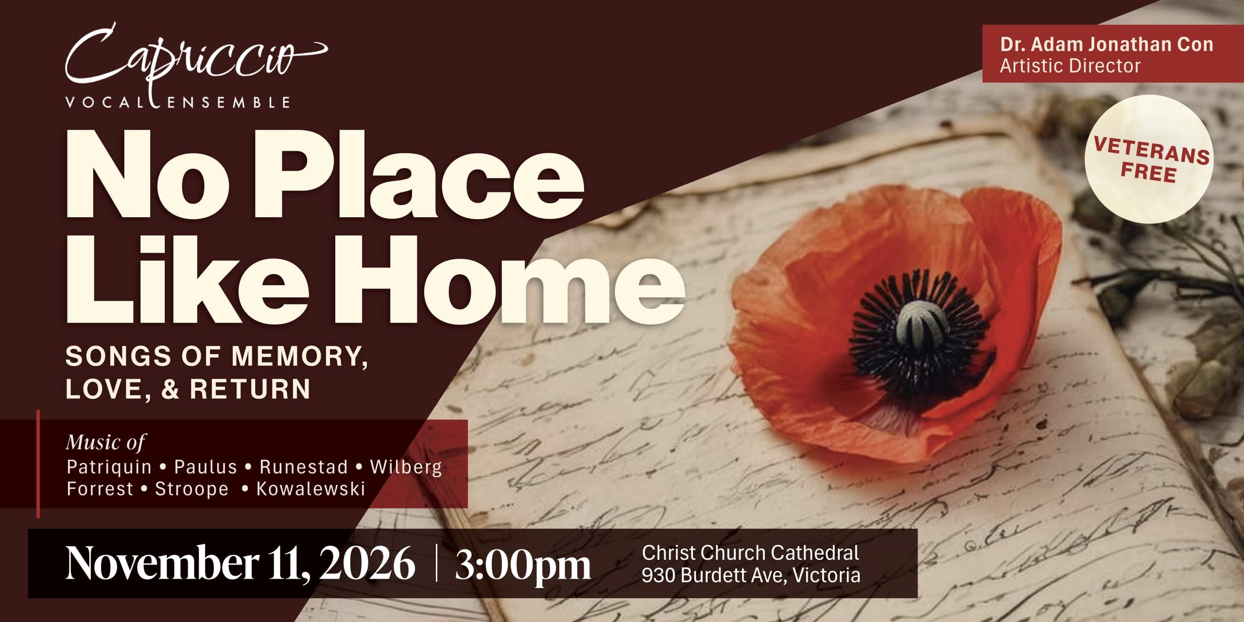 CapriCCio No Place Like Home: Songs of Memory, Love, and Return at Christ Church Cathedral