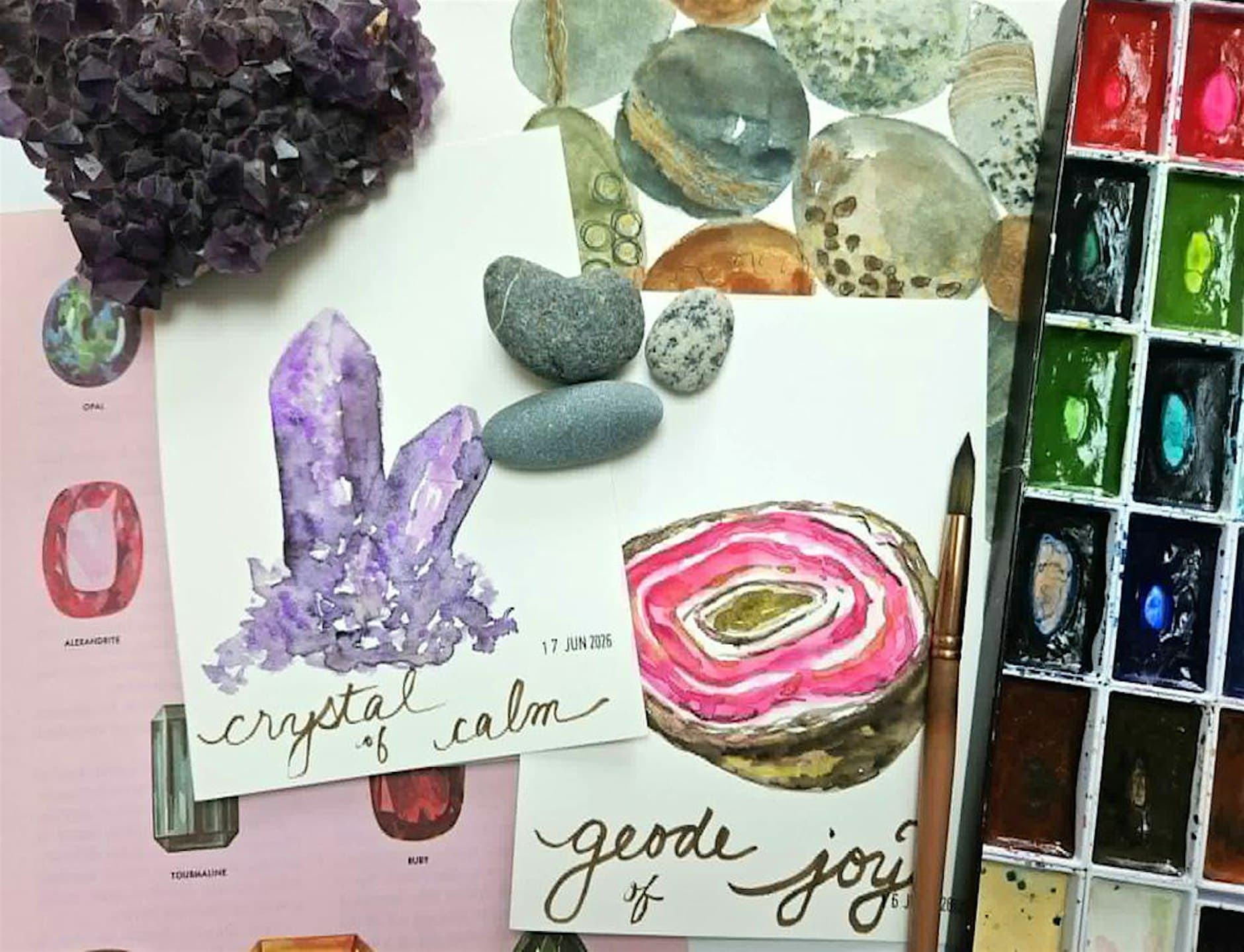 Watercolours for Wellness: PEACEFUL PEBBLES, GEMS & CRYSTALS at Carr House National Historic Site