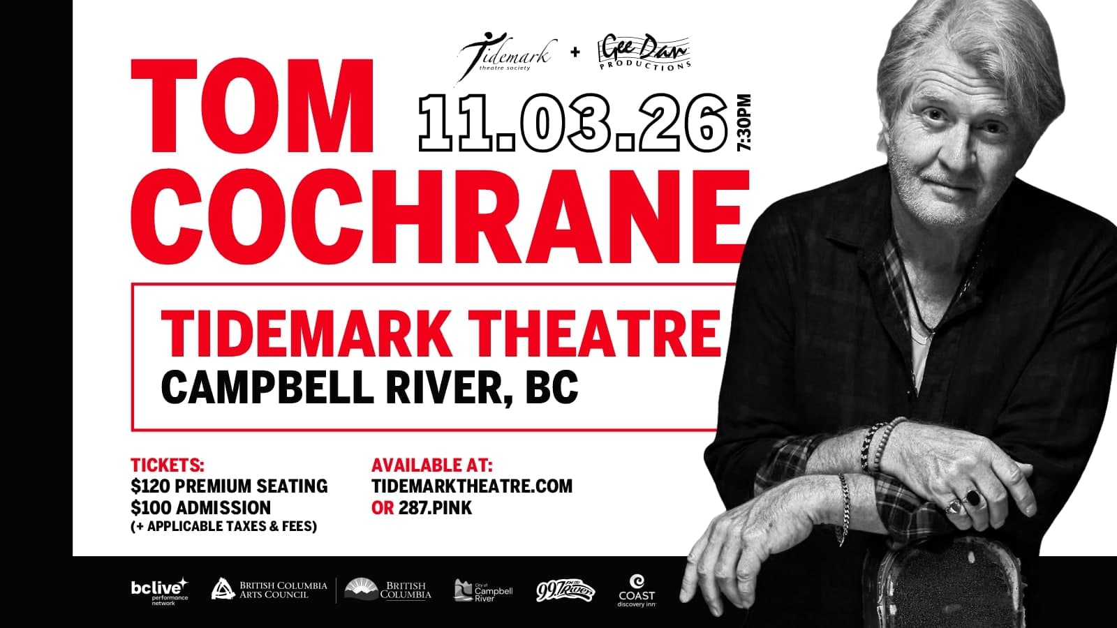 Tom Cochrane at Tidemark Theatre
